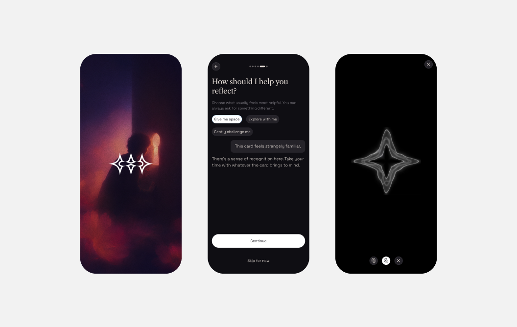 Ourra welcome, reflection preferences and voice companion screens